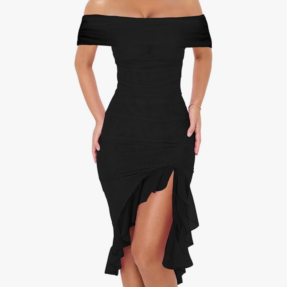 Elegant Black Off-Shoulder Dress